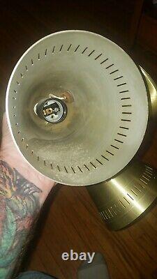 MCM Mid Century Bullet Cone Brushed Aluminum Gold Electric Light Wall Sconce