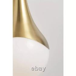 MITZI HUDSON VALLEY Ariana 1-Light Brass Wall Sconce with Opal Glossy Shade