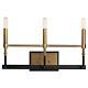 MOTINI 3-Lights Wall Sconce Lighting Fixture Black and Gold Brushed Brass Fin