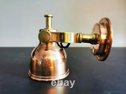 Man O War Authentic Vintage Copper Brass Wall Sconce / Nautical Industrial Light