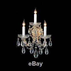 Maria Theresa Gold Three-Light Wall Sconce with Swarovski Strass Crystal