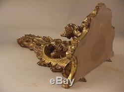 Matched Pr Chinese Chinoiserie Chippendale Wall Bracket Sconce Shelves Gold Gilt