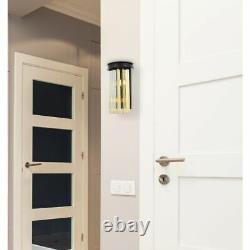 Matte Black Bedroom Bathroom Dining Room Golden Teak Crystal Wall Sconce 2 Light