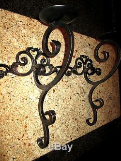 Metal Wall Candle Sconces, Heavy Iron Hacienda Tuscan Medieval Home Decor, NEW