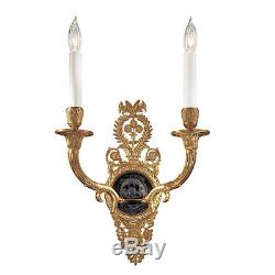 Metropolitan Lighting Vintage French Gold Wall Sconce with Black Lion Accent