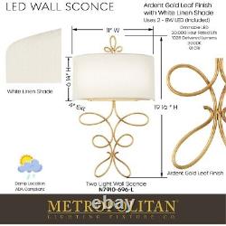 Metropolitan N7910-696-L Gianella Wall Sconce Lighting fixture Ardent Gold Leaf