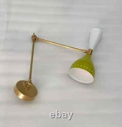 Mid Century 1950's Brass Wall Adjustable Sconce Lamp Pair Italian Stilnovo Light