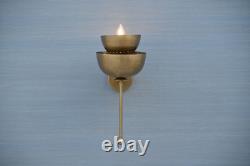 Mid Century 2 Light Double Wall Sconce Adjustable Antiue Patina Brass Wall Lamp