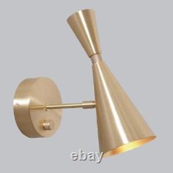 Mid Century Brass Wall Sconce Lamp Light Gold LELO, Italian Stilnovo Inspired