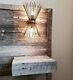 Mid-Century Mod Sunburst Wall Sconce Plug-In Lamp No Hardwire Needed Brass Gold