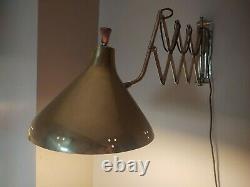 Mid Century Modern Accordion Scissor Wall Mount Lamp Light Sconce Vintage