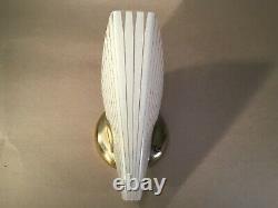 Mid Century Modern Imperialites Gold Glass Wall Sconce Light Fixture Union Made