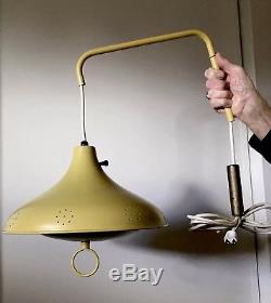 Mid Century Modern Retro Metal Hanging Lamp Wall Mount Yellow Gold