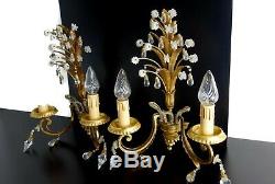 Mid Century Pair Of Wall Lamps Sconces Hollywood Regency Maison Bagues Style