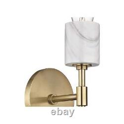 Mitzi by Hudson Valley Asime 2-Light Dimmable Aged Brass and Marble Wall Sconce