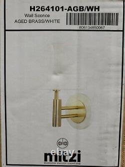 Mitzi by Hudson Valley Lighting Robbie 1-Light Aged Brass/White Wall Sconce