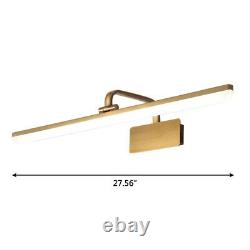 Modern 1 Light Acrylic LED Antique Brass Gallery Gold Bathroom Wall Mount Sconce