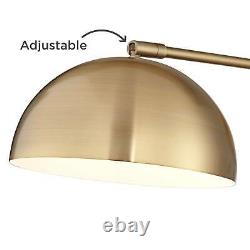 Modern Adjustable Swing Arm Wall Lamps Set of 2 Brass Plug-In Dome Shade Bedroom