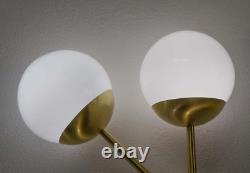 Modern Brass 2 Lights Twisted Arms Glass Globes Wall Sconce Vanity Wall Lamp