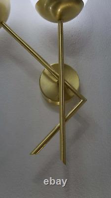 Modern Brass 2 Lights Twisted Arms Glass Globes Wall Sconce Vanity Wall Lamp