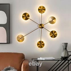 Modern Brass 6 Lights Wall Sconce -Sputnik LED Wall Lamp Home Art Decor USED