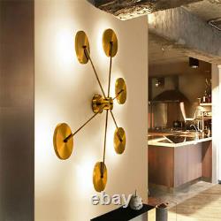 Modern Brass 6 Lights Wall Sconce -Sputnik LED Wall Lamp Home Art Decor USED