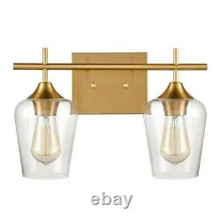 Modern Brass Wall Sconce Lighting 2-Light Vanity Light Gold Wall Sconces