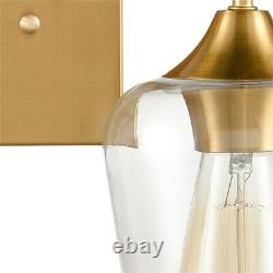 Modern Brass Wall Sconce Lighting 2-Light Vanity Light Gold Wall Sconces