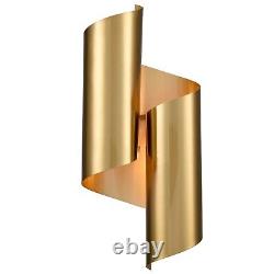 Modern Brass Wall Sconce Streamline Wall Light Gold Metal Wall Mount Light