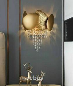Modern Crystal Wall Sconce Lamp For Bedroom Gold LED Lighting Fixtures Light New