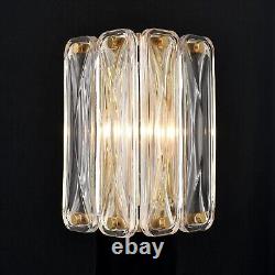 Modern Crystal Wall Sconce Light Fixture 2-Light Gold Sconces Wall Lighting