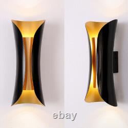 Modern Curl Sconces Indoor Light Black Gold Metal Wall Mount Lamp Porch Fixture