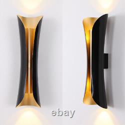 Modern Curl Sconces Indoor Light Black Gold Metal Wall Mount Lamp Porch Fixture