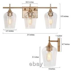 Modern Gold 3-light Wall Sconces Linear Dimmable Bathroom Gold L20 x W6 x H9.5