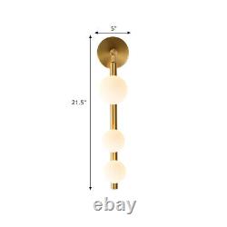 Modern Gold Vertical Wall Light 3 Heads Indoor Wall Sconce Lighting Lamp Fixture