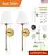 Modern Gold Wall Sconces Set of 2 Hardwired Lighting for Bedroom Living Room