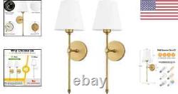 Modern Gold Wall Sconces Set of 2 Hardwired Lighting for Bedroom Living Room