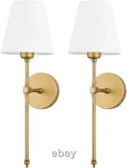 Modern Gold Wall Sconces Set of 2 Hardwired Lighting for Bedroom Living Room