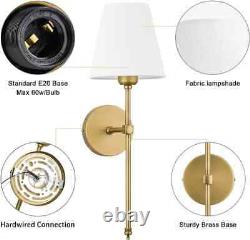 Modern Gold Wall Sconces Set of 2 Hardwired Lighting for Bedroom Living Room