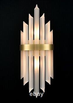 Modern Gold Wall Sconces Set of Two Crystal Wall Sconce 2-Light Wall Light