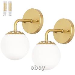 Modern Gold Wall Sconces Set of Two, Mid Century Wall Mounted Lamp, Brass Sco