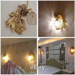 Modern LED Crystal Peacock Wall Lamp E27 Lighting Fixture Resin Wall Sconce New