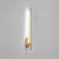 Modern Linear Vanity Lighting Bedroom LED Wall Mount Sconce Lamp in Brass