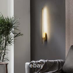 Modern Linear Vanity Lighting Bedroom LED Wall Mount Sconce Lamp in Brass