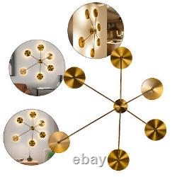 Modern Resturant LED Wall Light Metal Sputnik 6 Arms Wall Sconce Lamp Brass Gold