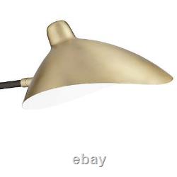 Modern Retro Swing Arm Wall Lamp Bronze Brass Plug-In Fixture Bedroom Reading