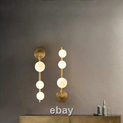 Modern Style 3-Light Wall Sconce Light Globe Glass Vertical Vanity Light Fixture