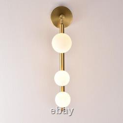 Modern Style 3-Light Wall Sconce Light Globe Glass Vertical Vanity Light Fixture