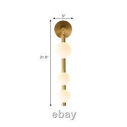 Modern Style 3-Light Wall Sconce Light Globe Glass Vertical Vanity Light Fixture