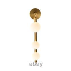 Modern Style 3-Light Wall Sconce Light Globe Glass Vertical Vanity Light Fixture